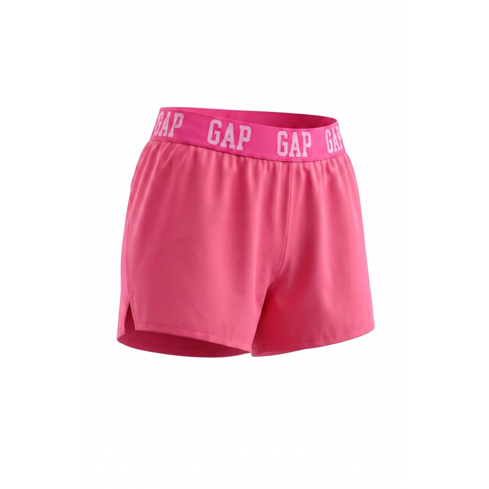 Gap Fit Pink Athletic Shorts Womens Logo Elastic Waistband Running Gym Shorts